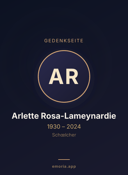 Gedenkportrait von Arlette Rosa-Lameynardie