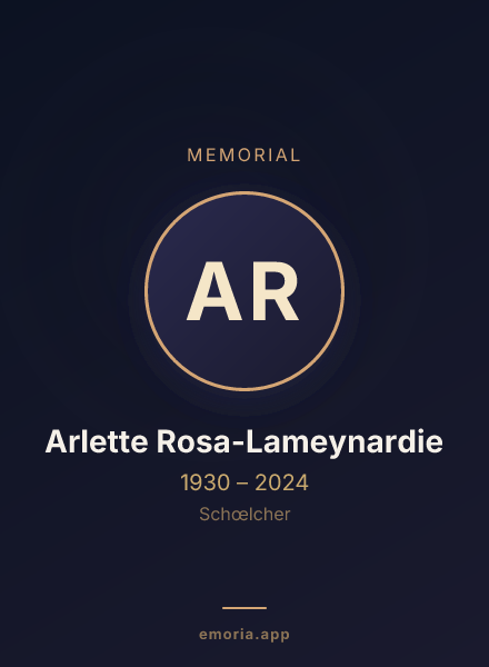 Memorial portrait of Arlette Rosa-Lameynardie
