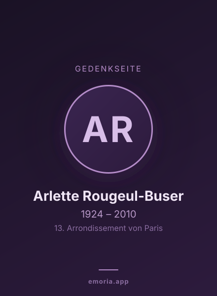 Gedenkportrait von Arlette Rougeul-Buser