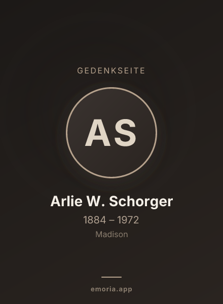 Gedenkportrait von Arlie W. Schorger