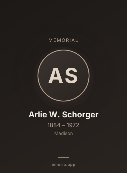 Memorial portrait of Arlie W. Schorger
