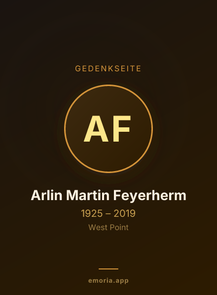 Gedenkportrait von Arlin Martin Feyerherm