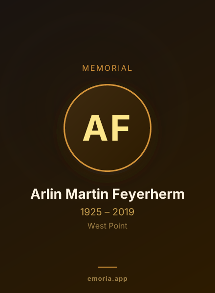 Memorial portrait of Arlin Martin Feyerherm