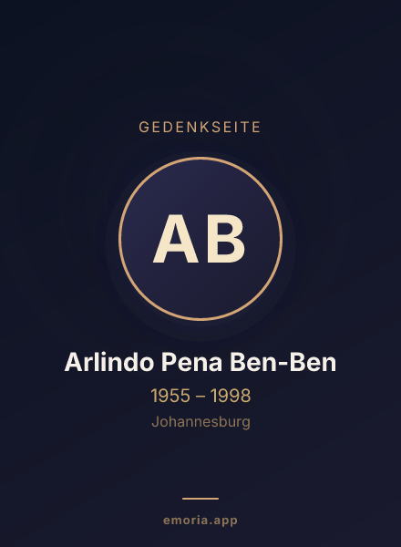 Gedenkportrait von Arlindo Pena Ben-Ben