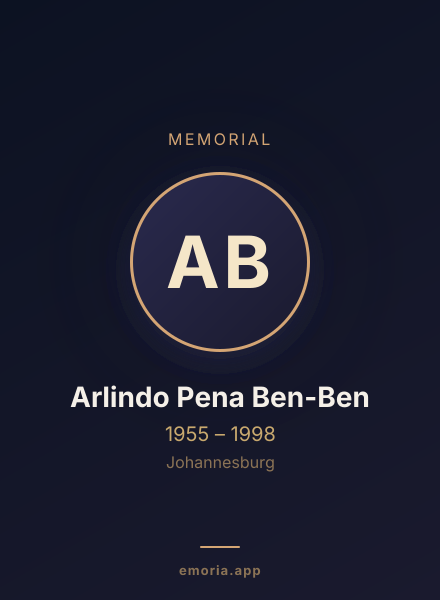 Memorial portrait of Arlindo Pena Ben-Ben