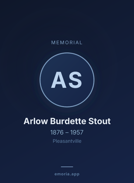 Memorial portrait of Arlow Burdette Stout
