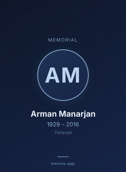 Memorial portrait of Arman Manarjan