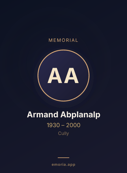 Memorial portrait of Armand Abplanalp