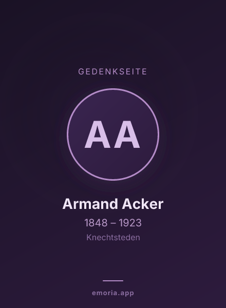 Gedenkportrait von Armand Acker