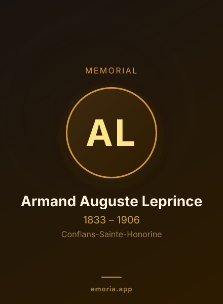 Memorial portrait of Armand Auguste Leprince