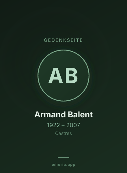 Gedenkportrait von Armand Balent