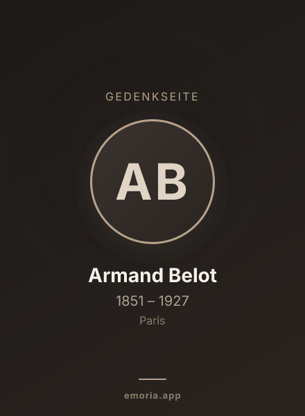 Gedenkportrait von Armand Belot