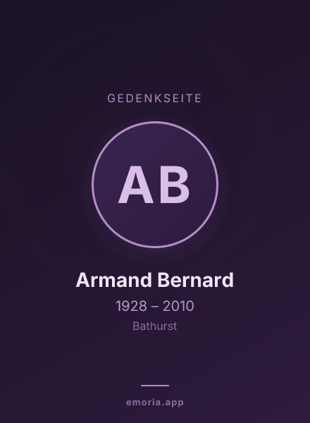 Gedenkportrait von Armand Bernard