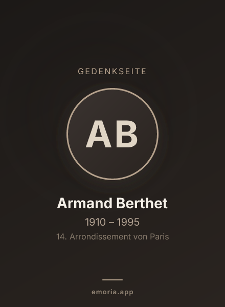 Gedenkportrait von Armand Berthet