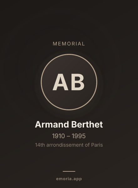 Memorial portrait of Armand Berthet