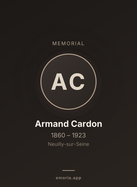 Memorial portrait of Armand Cardon