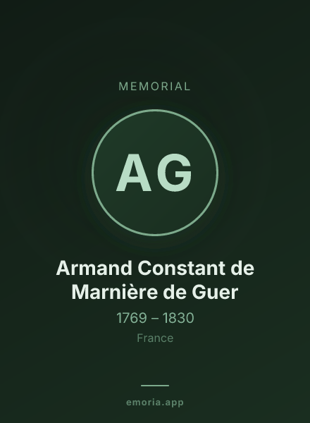 Memorial portrait of Armand Constant de Marnière de Guer