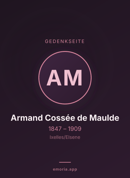 Gedenkportrait von Armand Cossée de Maulde