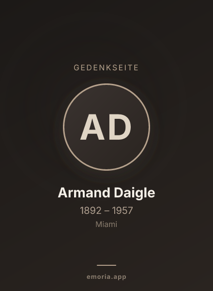 Gedenkportrait von Armand Daigle