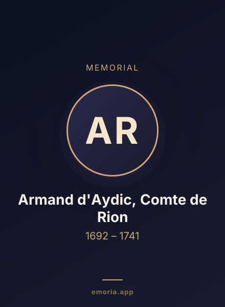 Memorial portrait of Armand d'Aydic, Comte de Rion