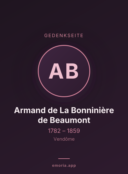 Gedenkportrait von Armand de La Bonninière de Beaumont
