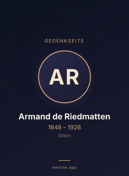 Gedenkportrait von Armand de Riedmatten