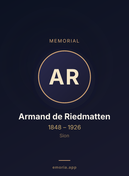 Memorial portrait of Armand de Riedmatten