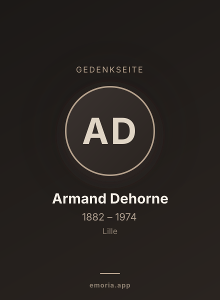 Gedenkportrait von Armand Dehorne