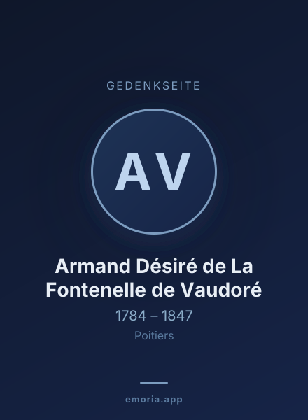 Gedenkportrait von Armand Désiré de La Fontenelle de Vaudoré