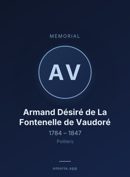 Memorial portrait of Armand Désiré de La Fontenelle de Vaudoré