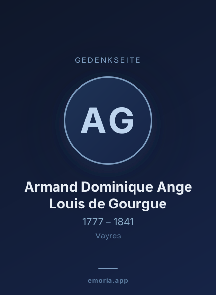 Gedenkportrait von Armand Dominique Ange Louis de Gourgue