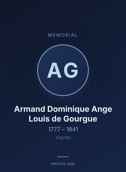 Memorial portrait of Armand Dominique Ange Louis de Gourgue