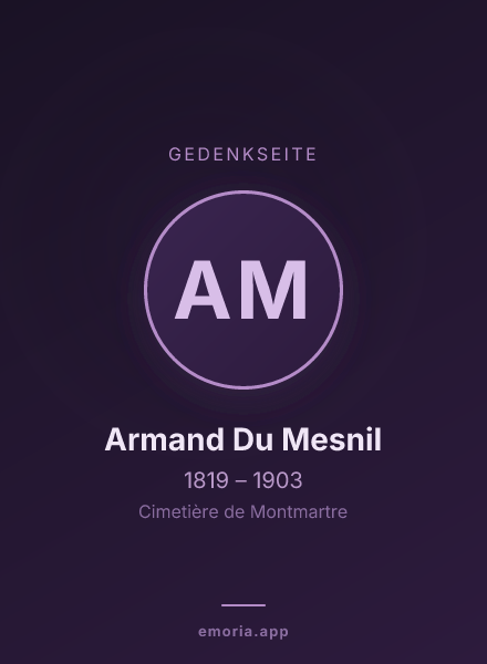 Gedenkportrait von Armand Du Mesnil