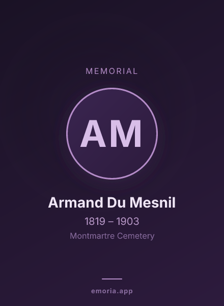 Memorial portrait of Armand Du Mesnil