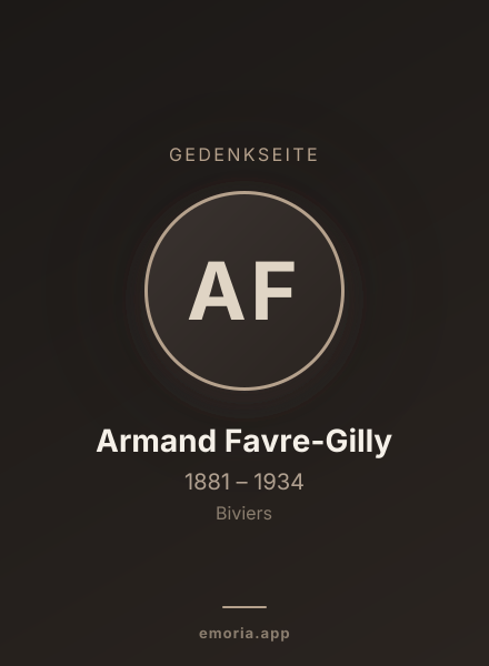 Gedenkportrait von Armand Favre-Gilly