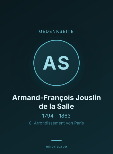 Gedenkportrait von Armand-François Jouslin de la Salle
