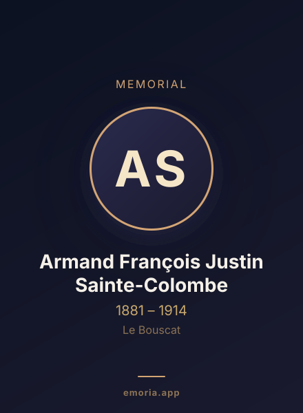 Memorial portrait of Armand François Justin Sainte-Colombe