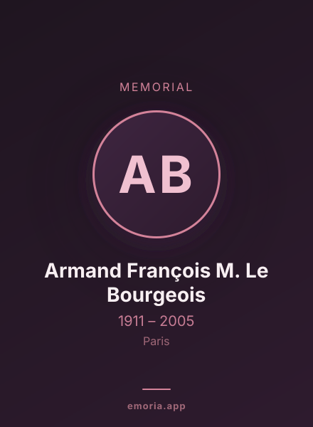 Memorial portrait of Armand François M. Le Bourgeois