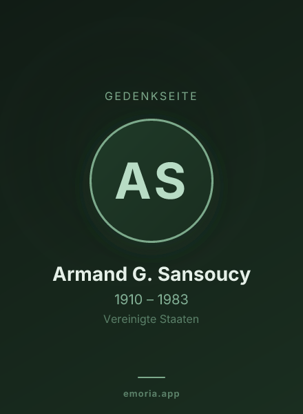 Gedenkportrait von Armand G. Sansoucy