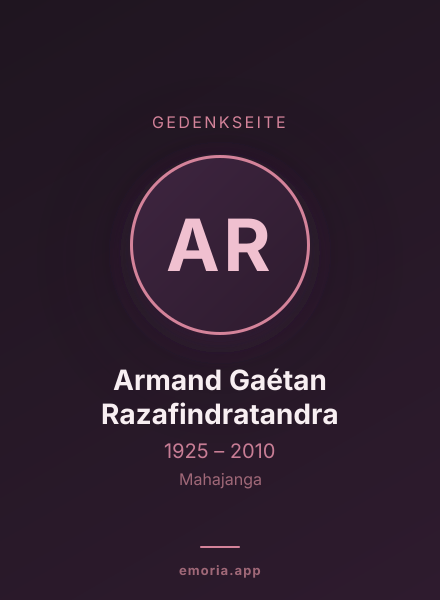 Gedenkportrait von Armand Gaétan Razafindratandra