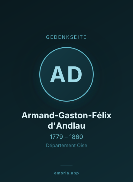 Gedenkportrait von Armand-Gaston-Félix d'Andlau