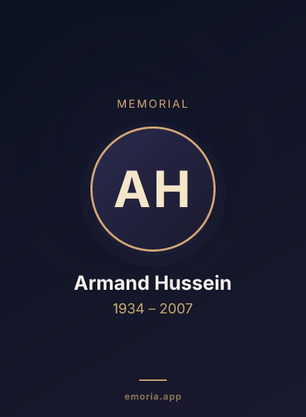 Memorial portrait of Armand Hussein