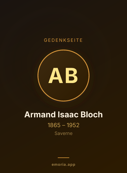 Gedenkportrait von Armand Isaac Bloch