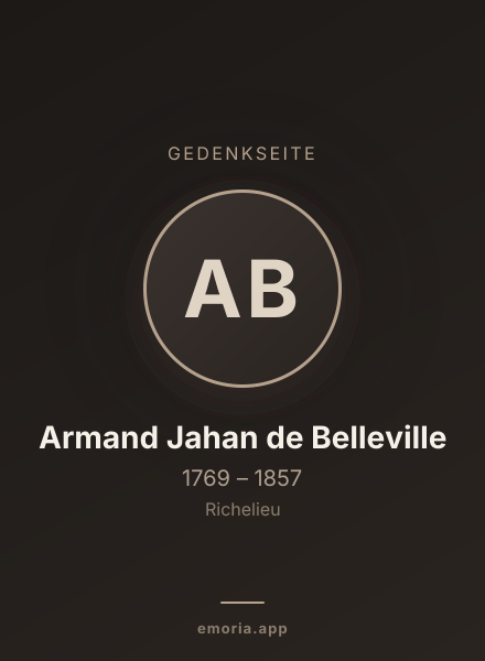 Gedenkportrait von Armand Jahan de Belleville