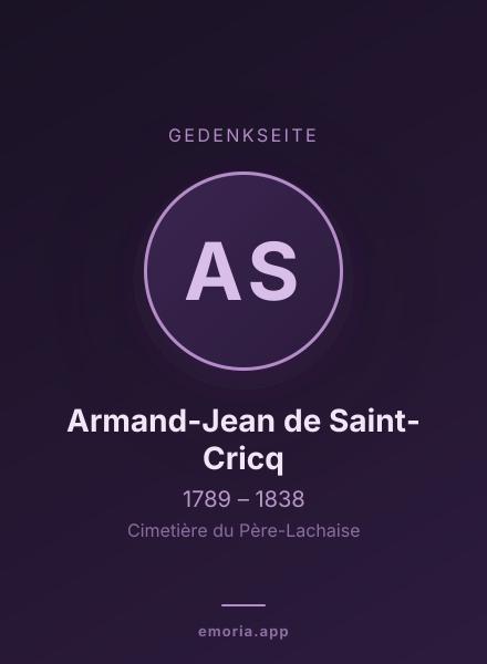Gedenkportrait von Armand-Jean de Saint-Cricq