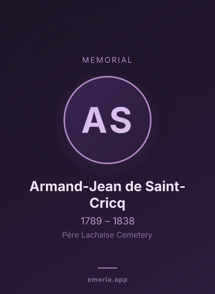 Memorial portrait of Armand-Jean de Saint-Cricq