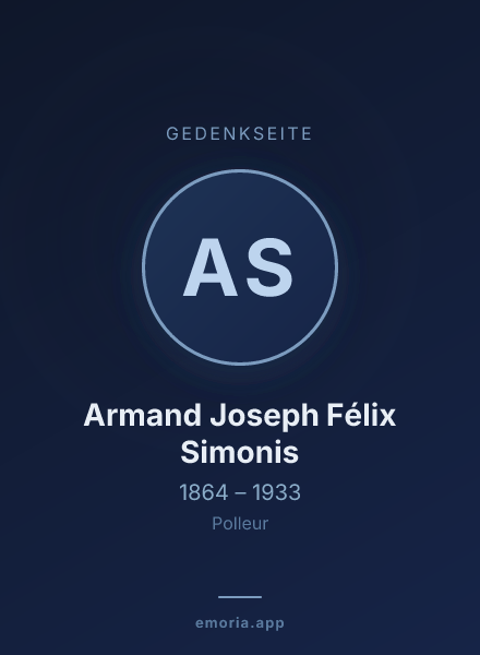 Gedenkportrait von Armand Joseph Félix Simonis
