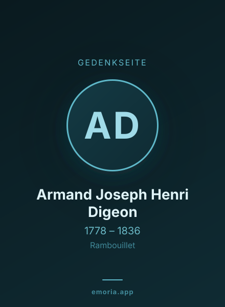 Gedenkportrait von Armand Joseph Henri Digeon