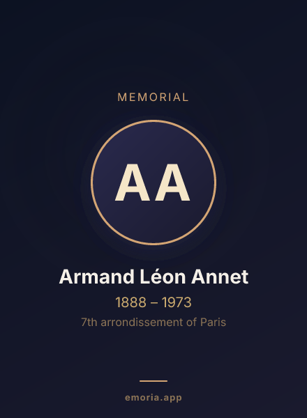 Memorial portrait of Armand Léon Annet