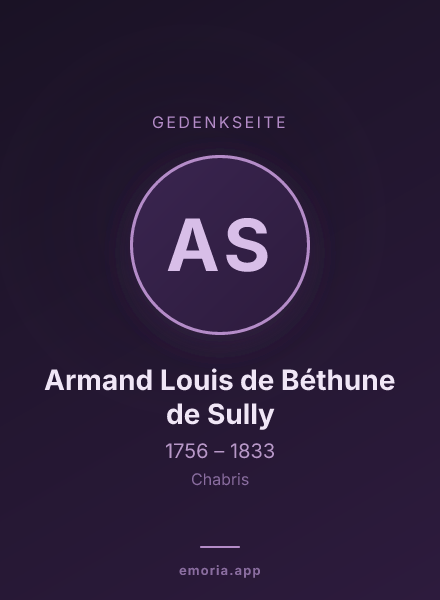 Gedenkportrait von Armand Louis de Béthune de Sully
